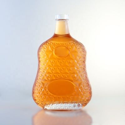 2023 klare Flasche Glas Getränkeflaschen mit gefrorenem Basismaterial kundenspezifisches Logo