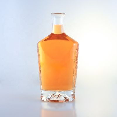 2023 klare Flasche Glas Getränkeflaschen mit gefrorenem Basismaterial kundenspezifisches Logo