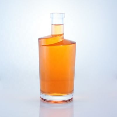 2023 klare Flasche Glas Getränkeflaschen mit gefrorenem Basismaterial kundenspezifisches Logo