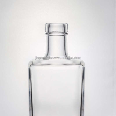 Glaskragen Quadrat Gin Whiskey Rum Wein Wodka Flasche 750 ml mit synthetischem Korken