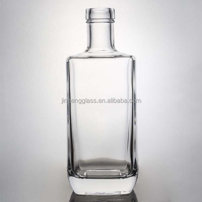 Glaskragen Quadrat Gin Whiskey Rum Wein Wodka Flasche 750 ml mit synthetischem Korken