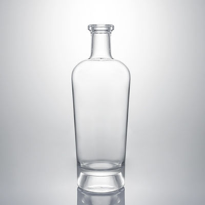Whisky Gin Rum Super Flint Glasflasche mit benutzerdefiniertem Glaskragen und Korkkappe