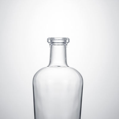 Whisky Gin Rum Super Flint Glasflasche mit benutzerdefiniertem Glaskragen und Korkkappe