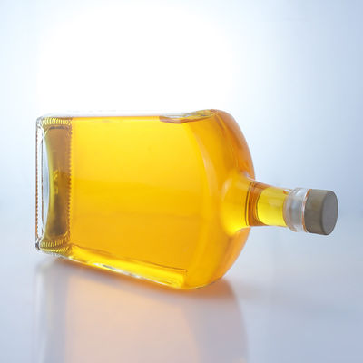 Glasflasche mit flacher Form für Whisky, Wodka, Tequila, Gin und Rum aus Körpermaterial Glas