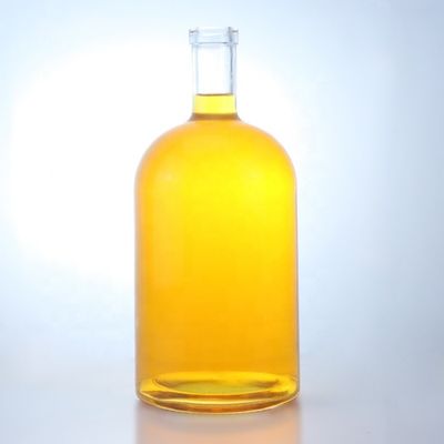 Individuelles Logo Große Kapazität Schraubkappe Spirituosen Glasflasche für Whisky Wodka Tequila Gin Rum