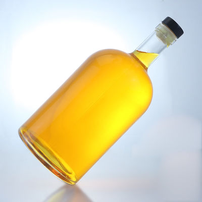 Individuelles Logo Große Kapazität Schraubkappe Spirituosen Glasflasche für Whisky Wodka Tequila Gin Rum