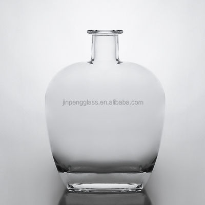 Custom Clear Flat 750ml Glasflasche mit Kork für Wodka Whiskey Gin Industriegetränke