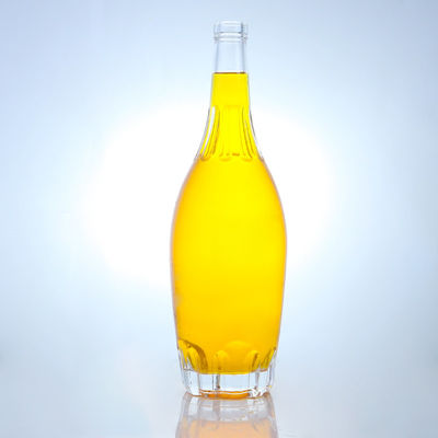 Anpassung Runde Flasche mit geprägtem Design und kundenspezifischer Korkkappe