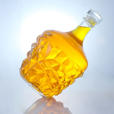Durchsichtige oder maßgeschneiderte Glasflasche für Rum, Wodka, Whisky, Tequila und Gin