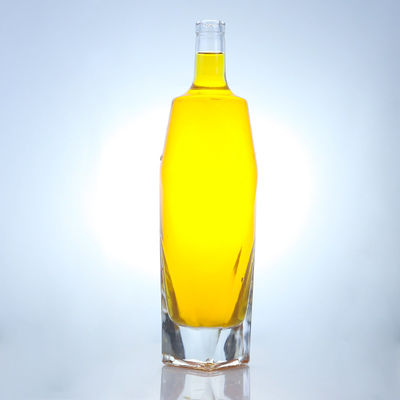 Körpermaterial Glas Quadratform Rum Wodka Whisky Tequila Gin Flasche mit Kork