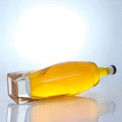 Körpermaterial Glas Quadratform Rum Wodka Whisky Tequila Gin Flasche mit Kork