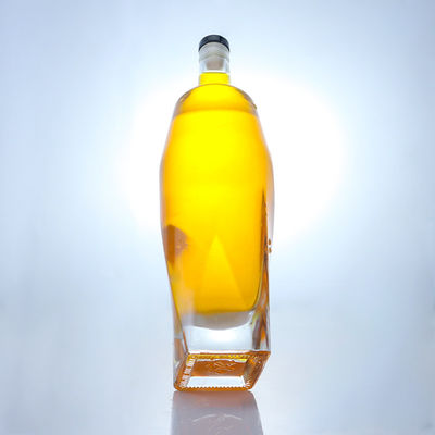Körpermaterial Glas Quadratform Rum Wodka Whisky Tequila Gin Flasche mit Kork