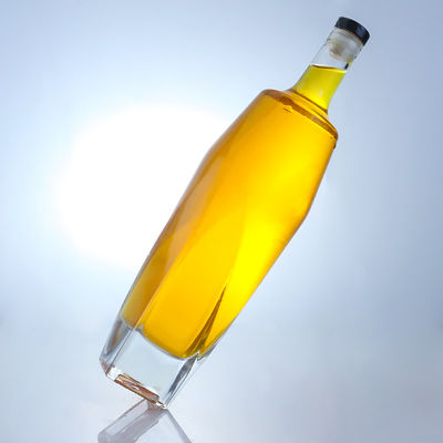 Körpermaterial Glas Quadratform Rum Wodka Whisky Tequila Gin Flasche mit Kork