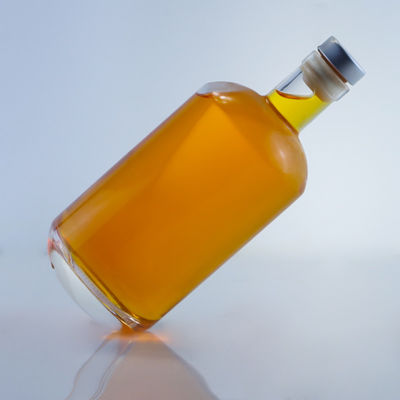 Whisky Gin Rum Wodka Alkohol Flasche 750 ml Klassiker Rundglas mit Korkkappe