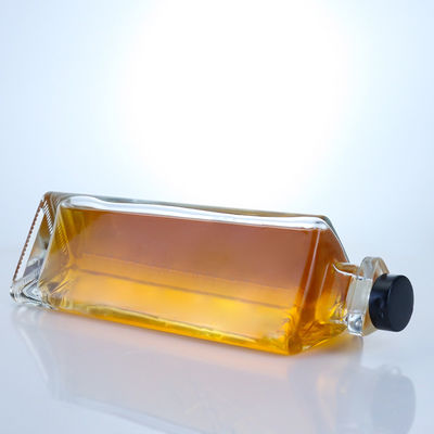 Grundmaterial Glas 750 ml Design Drei Seiten Glas Flasche Alkohol für Whisky Gin Rum