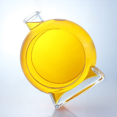 Super Flint Material Flachform Rum Wodka Whisky Tequila Gin Glasflasche mit Kork