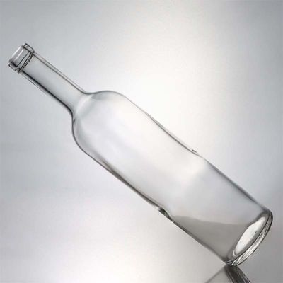 750 ml runde Glasflasche für Whisky Rum Gin mit Korkkopf und Glaskragen