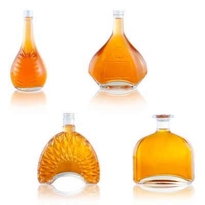 Custom Logo Glasflasche für Brandy Gin Rum Whisky Einzigartiges Design und Super Flint