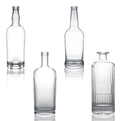 Glas Spirituosen Flasche 750 ml Gin Rum Tequila Wodka Whisky mit klarem Glas und Kork