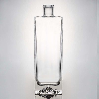 Glasflasche mit Quadratkappe für den industriellen Alkohol Rum Wodka Whisky Tequila Gin