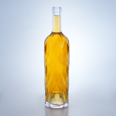 Grundmaterial Glas Hochhals Wodka Whisky Gin Rum Flasche 500 ml 700 ml 1000 ml mit Schraubende
