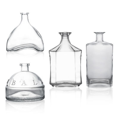 Glasbasis 500 ml 700 ml 750 ml klare Flint-Flasche mit eigener Kappe und Korkkappe