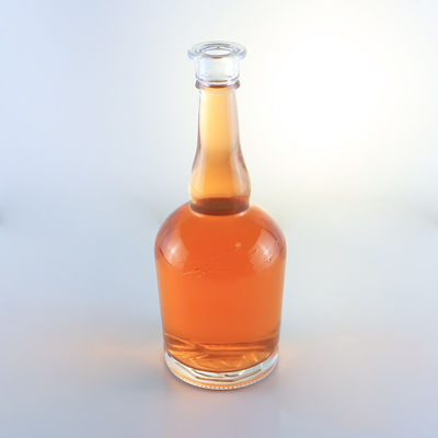 Tequila Rum Champagner Brandy Whisky Glasflasche mit langem Hals und Decal Oberfläche