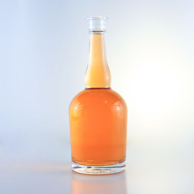 Tequila Rum Champagner Brandy Whisky Glasflasche mit langem Hals und Decal Oberfläche