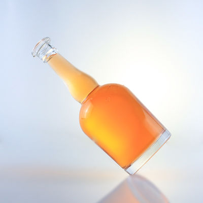 Tequila Rum Champagner Brandy Whisky Glasflasche mit langem Hals und Decal Oberfläche
