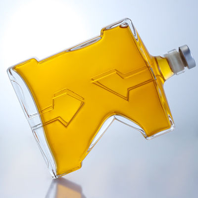 Custom K-Form Super Flint Glasflasche für Whisky Gin Rum Brandy Spirit Industrielle Liquor Korkkappe