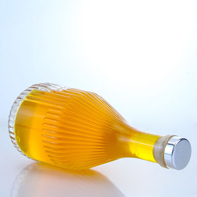 Glas rund 500 ml Rum Wodka Whisky Tequila Gin Flasche mit Korkkappe