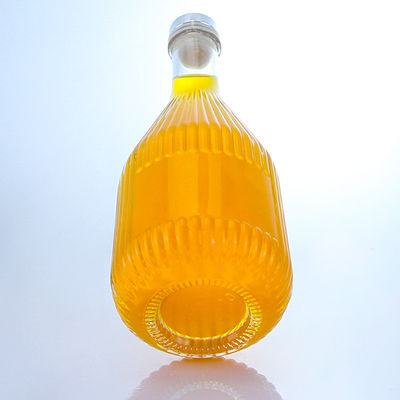 Glas rund 500 ml Rum Wodka Whisky Tequila Gin Flasche mit Korkkappe