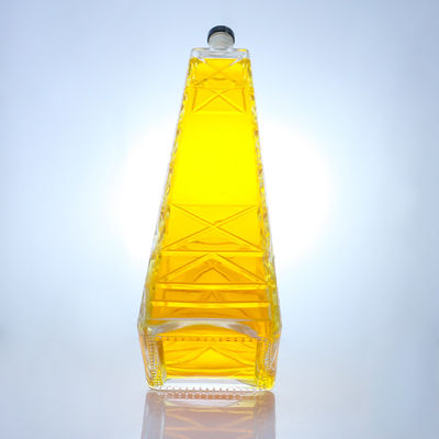 Klares Einzigartiges 700ml 75cl geprägtes Super Flint Rum Wodka Whisky Glasflasche mit Schraubenkappe
