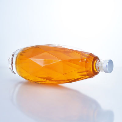 Einzigartiges Design Klarglasflasche für Tequila Gin Rum Champagner Brandy Whisky 750 ml