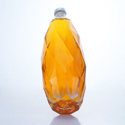 Einzigartiges Design Klarglasflasche für Tequila Gin Rum Champagner Brandy Whisky 750 ml