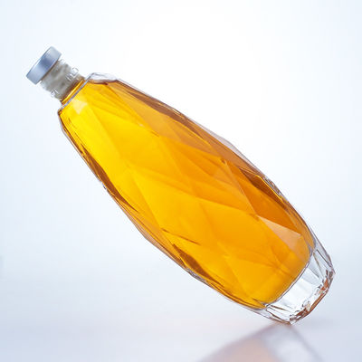 Einzigartiges Design Klarglasflasche für Tequila Gin Rum Champagner Brandy Whisky 750 ml