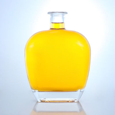 Durchsichtige runde Glasflasche für Gin Rum Champagner Brandy Whisky 700 ml