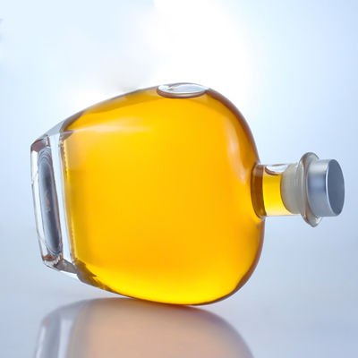 Durchsichtige runde Glasflasche für Gin Rum Champagner Brandy Whisky 700 ml