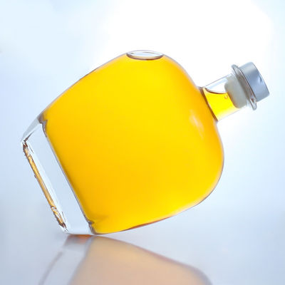 Durchsichtige runde Glasflasche für Gin Rum Champagner Brandy Whisky 700 ml