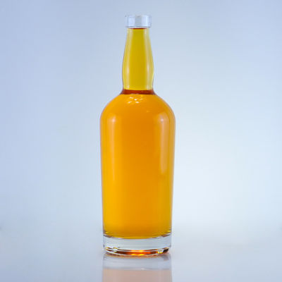Individuelles Logo 750 ml klare Flint-Runde Glasflasche für Gin Rum Champagnerlikör