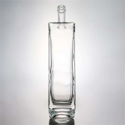 Körpermaterial Glas 1000 ml Quadrat Whiskyflasche mit hohem Flint und Kork