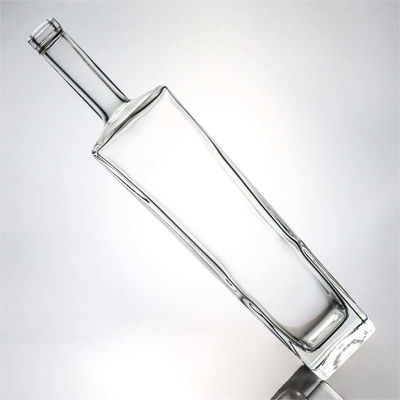 Körpermaterial Glas 1000 ml Quadrat Whiskyflasche mit hohem Flint und Kork