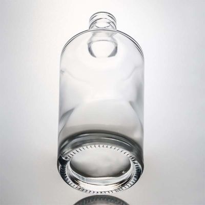 Halsbandmaterial Glas 750 ml rund geformte klare Flintflasche für kundenspezifischen Gin Rum