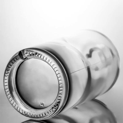 Halsbandmaterial Glas 750 ml rund geformte klare Flintflasche für kundenspezifischen Gin Rum