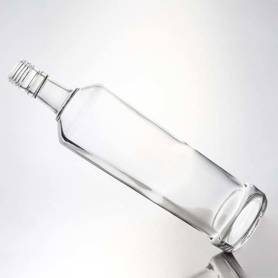 Decal kundenspezifisch rund 730 ml 1000 ml leerer High Flint Gin Rum Wodka Whisky Brandy Liquor Glasflasche mit Korkdichtung