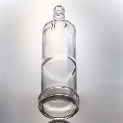 Decal kundenspezifisch rund 730 ml 1000 ml leerer High Flint Gin Rum Wodka Whisky Brandy Liquor Glasflasche mit Korkdichtung