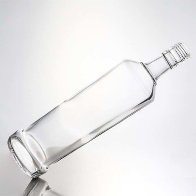 Decal kundenspezifisch rund 730 ml 1000 ml leerer High Flint Gin Rum Wodka Whisky Brandy Liquor Glasflasche mit Korkdichtung