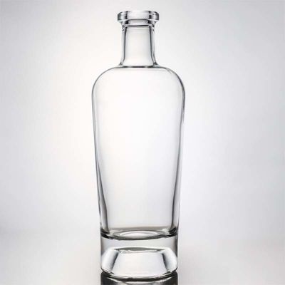 Individuelles Logo 700 ml 1000 ml Klarer Flint Gin Rum Champagner Alkohol Glasflasche mit Kork