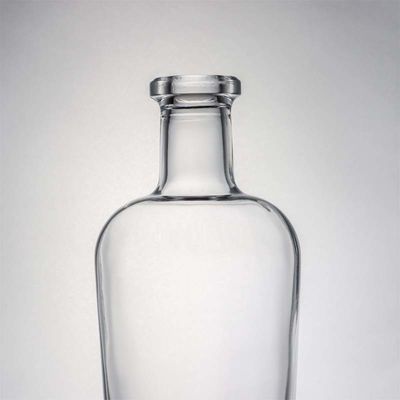 Individuelles Logo 700 ml 1000 ml Klarer Flint Gin Rum Champagner Alkohol Glasflasche mit Kork