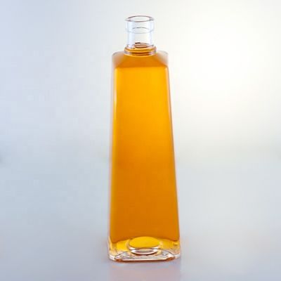 Customized Logo Klarglas 750 ml Whisky Flasche mit Korken und quadratische Form